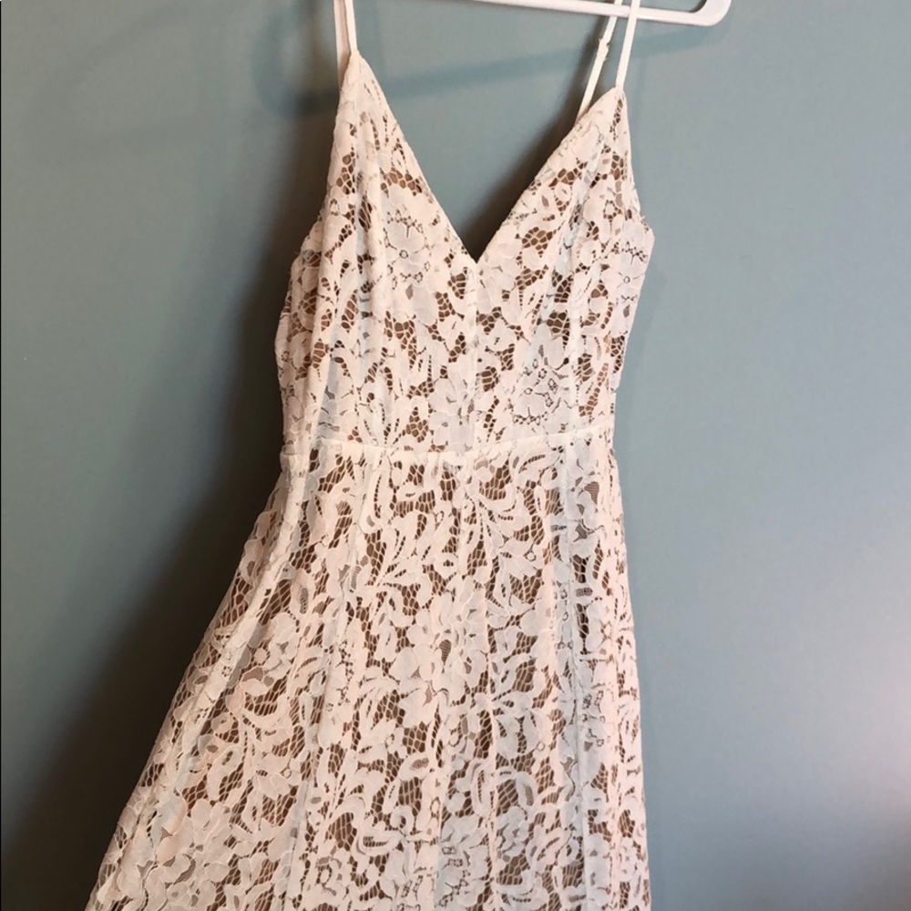 White Lace Midi Dress